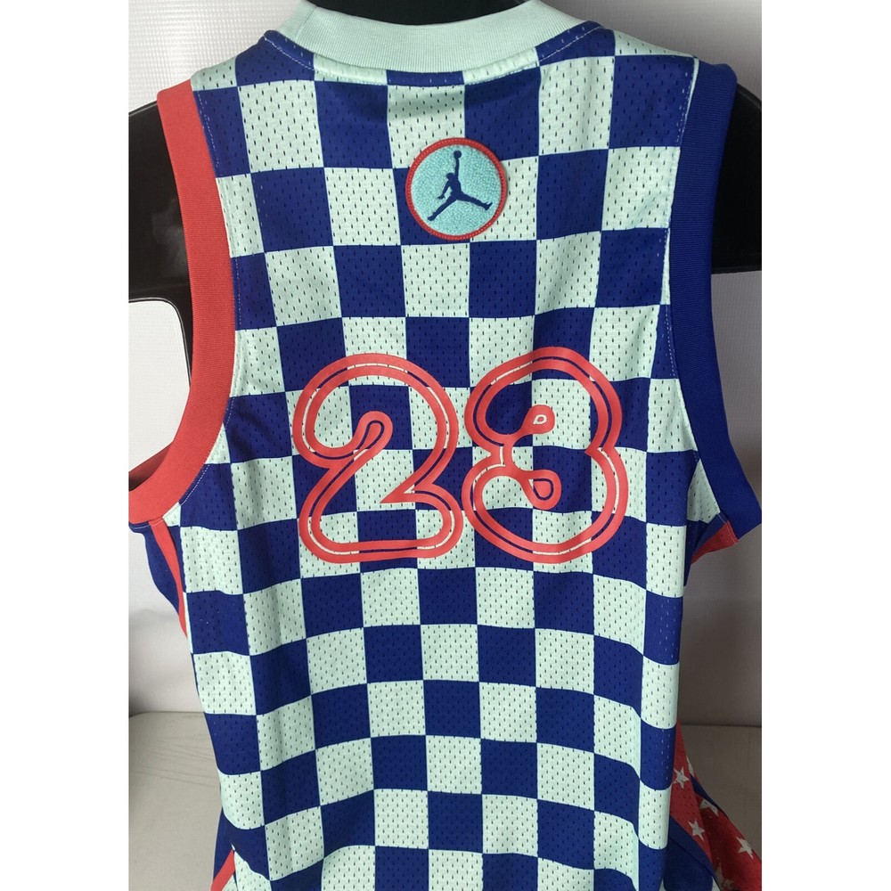 Nike Air Jordan Jersey NEW Sport DNA #23 Mesh Patch All Over Print Tie Dye Sz L